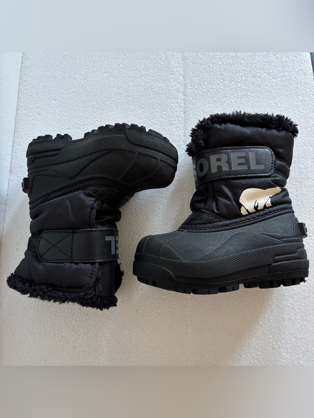 Sorel Black Toddler Polar Bear Snow Boots Size 7 - Picture 4 of 7